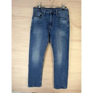 Levis 513 Jeans Mens 33x32 Slim Straight Distessed Faded Blue Denim FITS 32x30